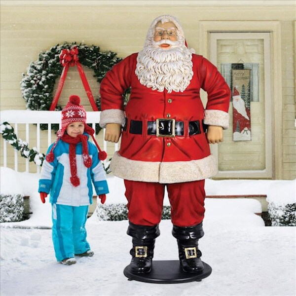 Jolly Santa Claus Life Size Statue Outdoor fiberglass sculpture huge giant